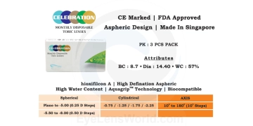 Celebration Monthly Clear Toric (3 lens/box)